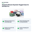 Key features – Ahastyle Silicone Keychain Rugged Case for AirPods Pro
