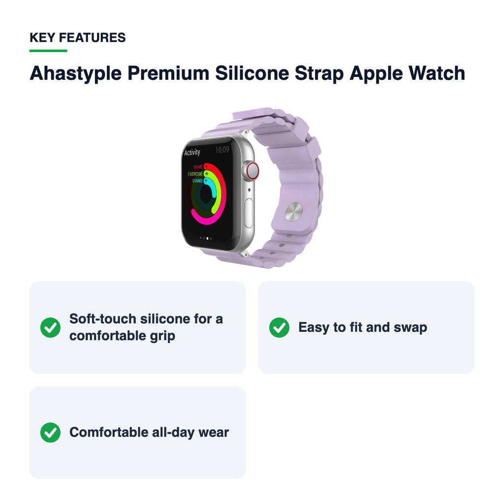 Key features – Ahastyple Premium Silicone Strap Apple Watch