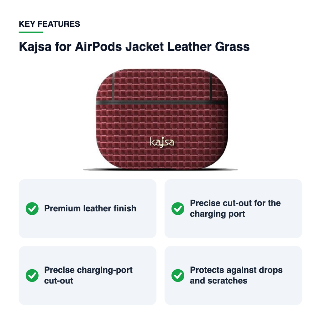 Key features – Kajsa for AirPods Jacket Leather Grass
