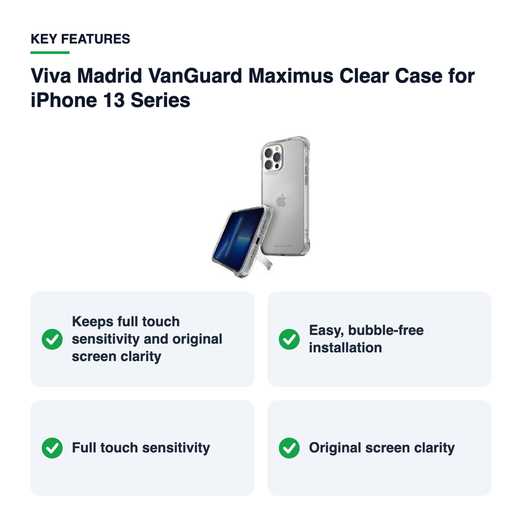 Key features – Viva Madrid VanGuard Maximus Clear Case for iPhone 13 Series