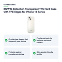 Key features – BMW M Collection Transparent TPU Hard Case with TPE Edges for iPhone 13 Series