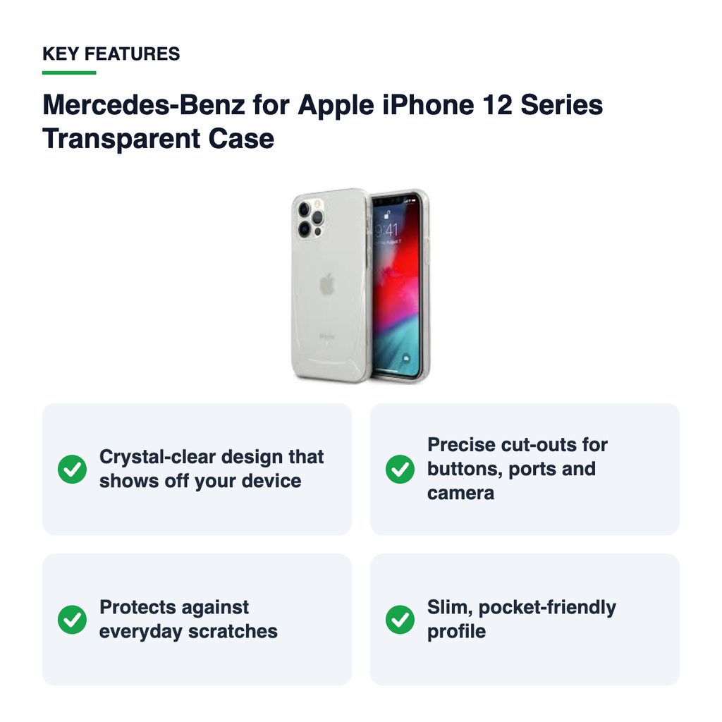 Key features – Mercedes-Benz for Apple iPhone 12 Series Transparent Case
