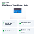 Key features – FZONE Leather Wallet Slim Card Holder – Blue