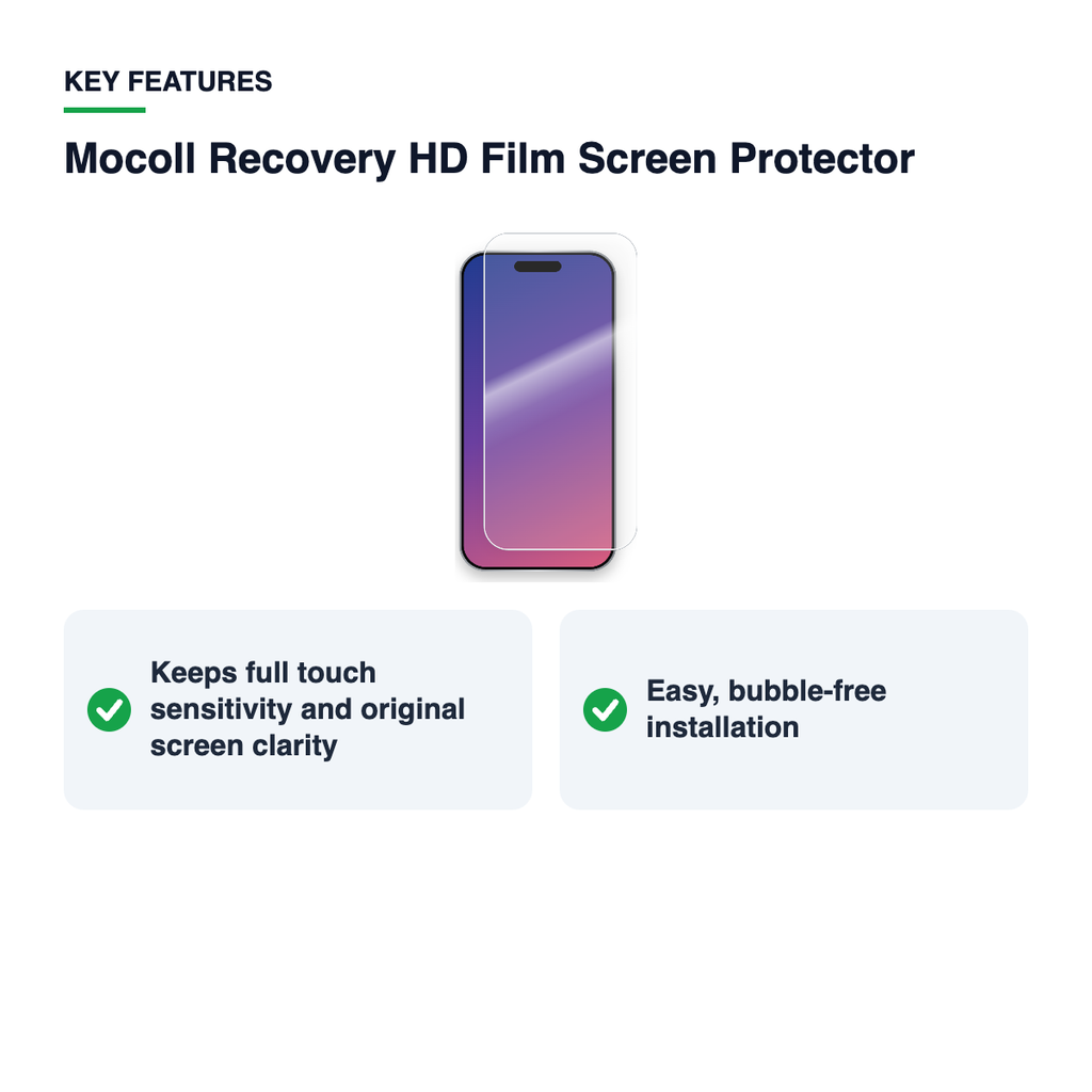 Key features – Mocoll Recovery HD Film Screen Protector