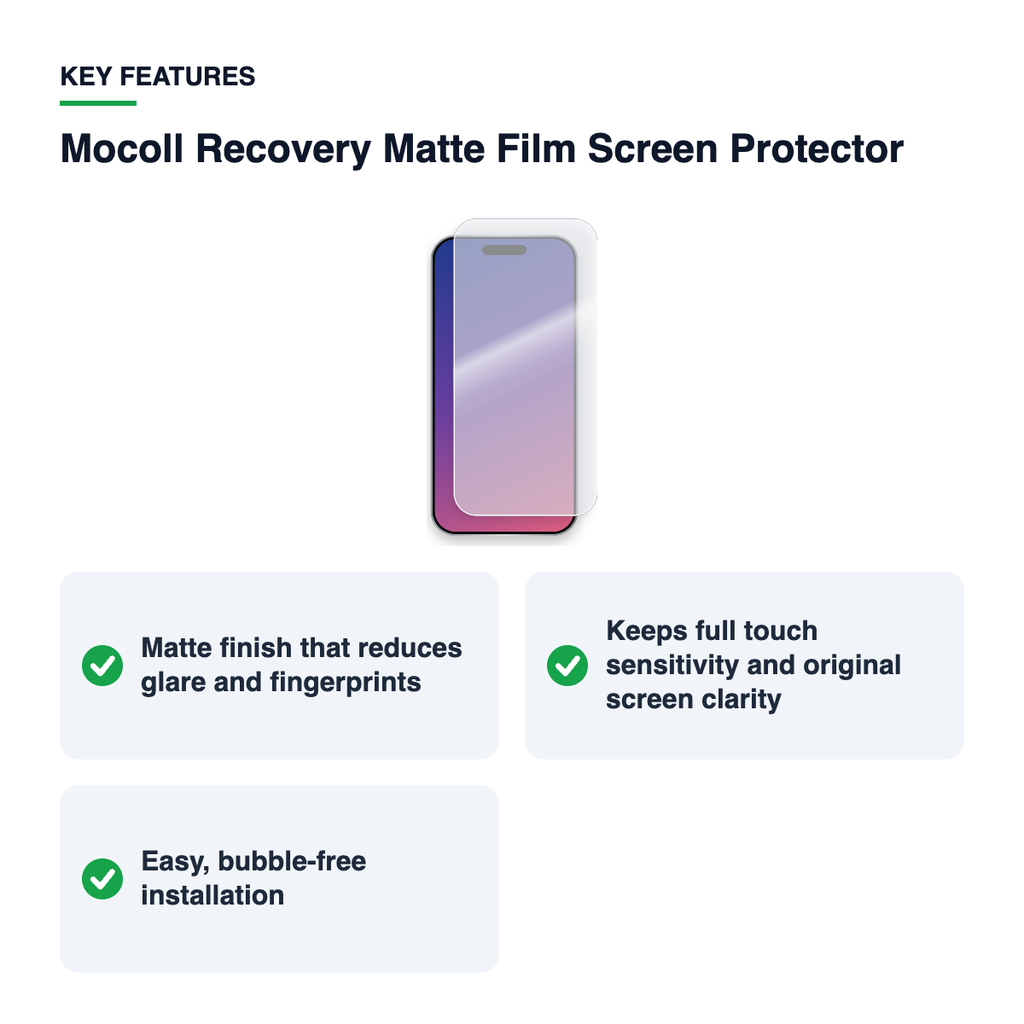 Key features – Mocoll Recovery Matte Film Screen Protector