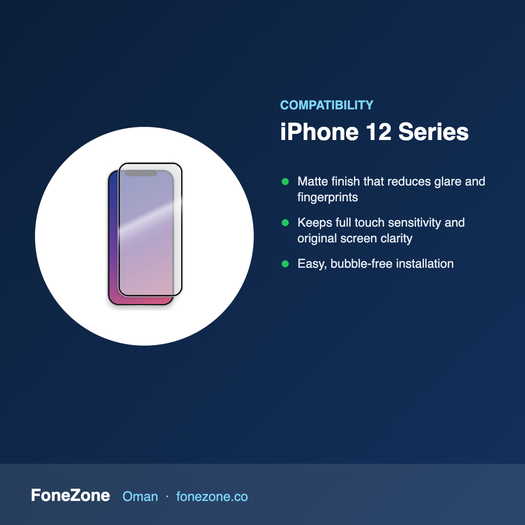 Compatibility – Liberty Guard 2.5D Matte Full Cover Rounded Edge Protection for iPhone 12 Series