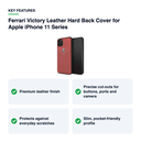 Key features – Ferrari Victory Leather Hard Back Cover for Apple iPhone 11 Series