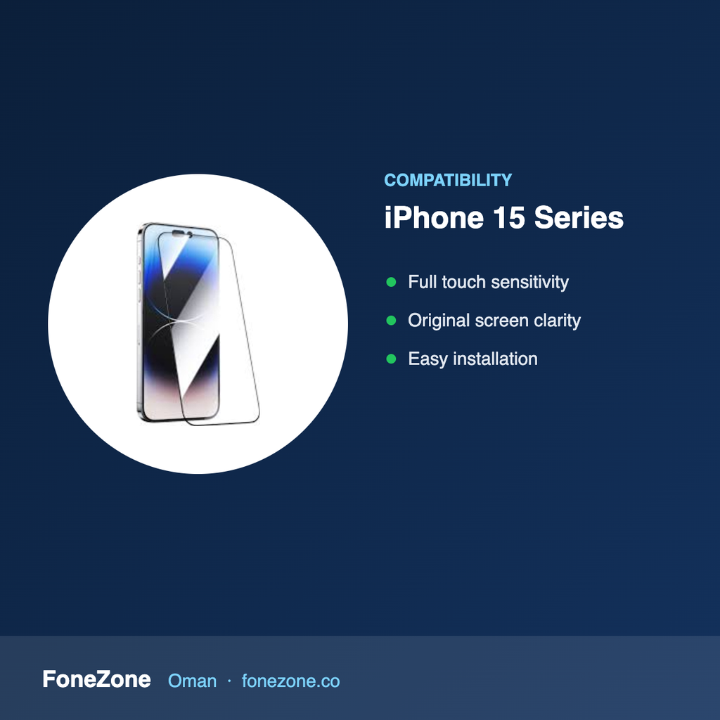 Compatibility – Maxwell HD Screen Protector for iPhone 15 Series