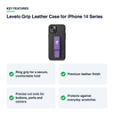 Key features – Levelo Grip Leather Case for iPhone 14 Series