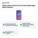 Key features – Liberty Guard 2.5D Full Cover Clear Black Edge Glass Protector