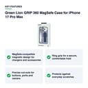 Key features – Green Lion GRIP 360 MagSafe Case for iPhone 17 Pro Max – Blue