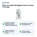 Key features – Green Lion GRIP 360 MagSafe Case for iPhone 17 Pro Max – Silver