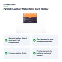 Key features – FZONE Leather Wallet Slim Card Holder – Black