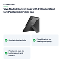 Key features – Viva Madrid Conver Case with Foldable Stand for iPad Mini (8.3") 6th Gen – Black
