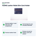 Key features – FZONE Leather Wallet Slim Card Holder – NavyBlue