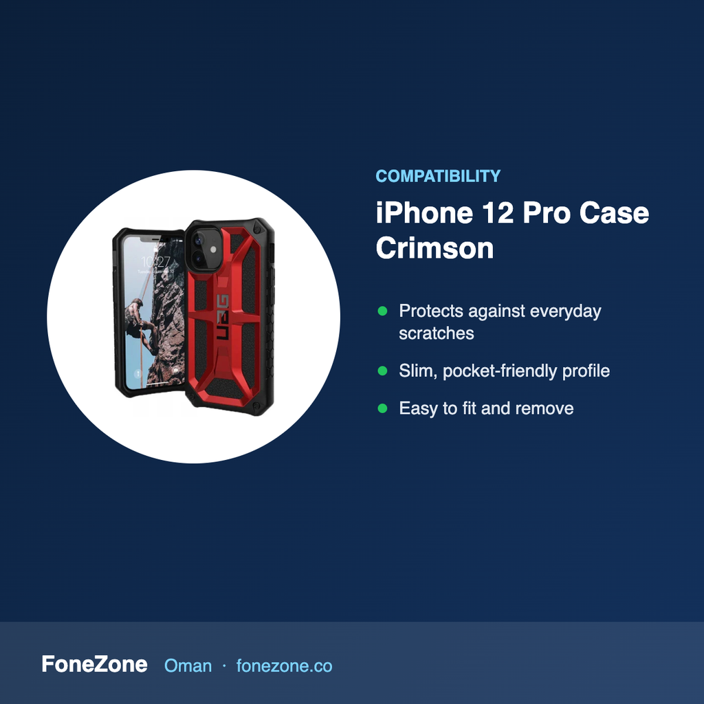 Compatibility – UAG Monarch Series for iPhone 12 Pro Case Crimson