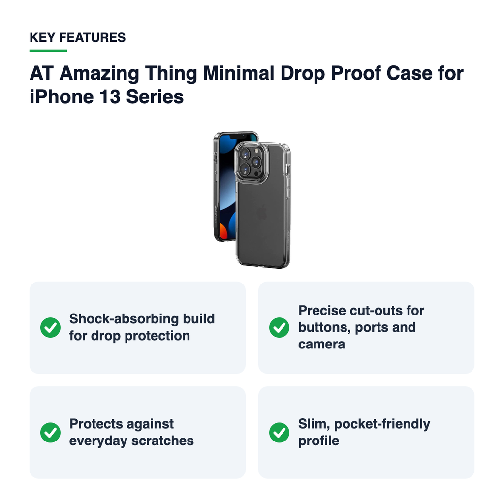 Key features – AT Amazing Thing Minimal Drop Proof Case for iPhone 13 Series