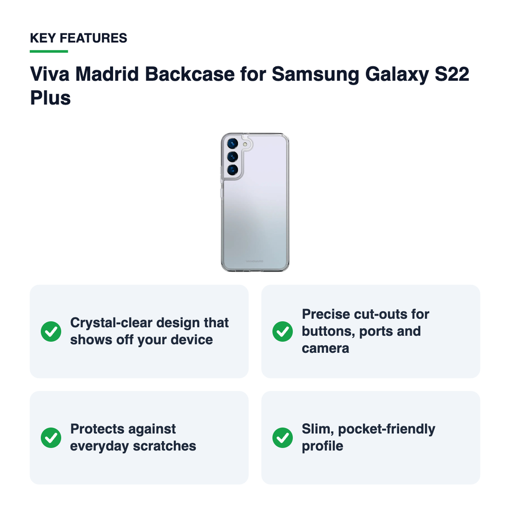 Key features – Viva Madrid Backcase for Samsung Galaxy S22 Plus – Transparent