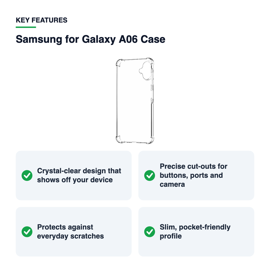 Key features – Samsung for Galaxy A06 Case – Clear