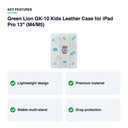 Key features – Green Lion GK-10 Kids Leather Case for iPad Pro 13" (M4/M5) – Blue