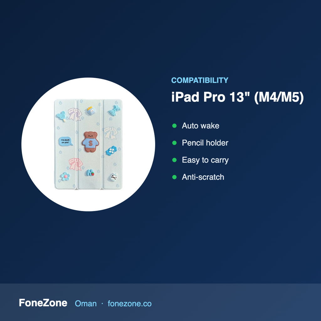Compatibility – Green Lion GK-10 Kids Leather Case for iPad Pro 13" (M4/M5) – Blue