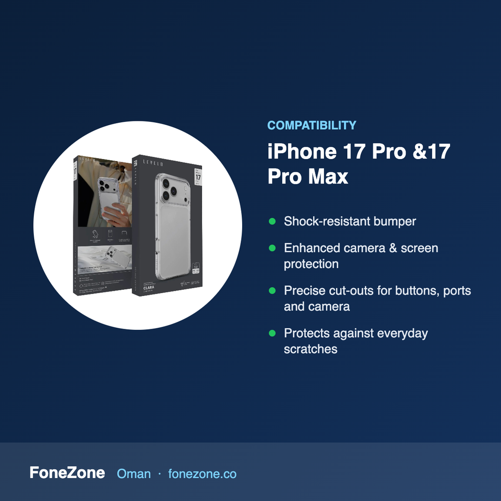 Compatibility – Levelo Clara TPU+PC Case for iPhone 17 Pro &17 Pro Max