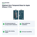 Key features – Elephant Horn Tempered Glass for Apple iPhone 17 Pro – Privacy