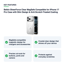 Key features – Belkin SheerForce Clear MagSafe Compatible for iPhone 17 Pro Case with Slim Desi