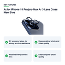 Key features – At for iPhone 15 Pro/pro Max Ar 3 Lens Glass New Blue