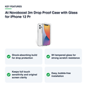 Key features – At Novoboost 3m Drop Proof Case with Glass for iPhone 12 Pr