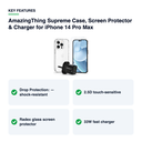 Key features – AmazingThing Supreme Case, Screen Protector & Charger for iPhone 14 Pro Max