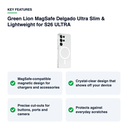 Key features – Green Lion MagSafe Delgado Ultra Slim & Lightweight for S26 ULTRA – Clear