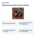 Key features – Elago Genuine Leather Case for AirPods