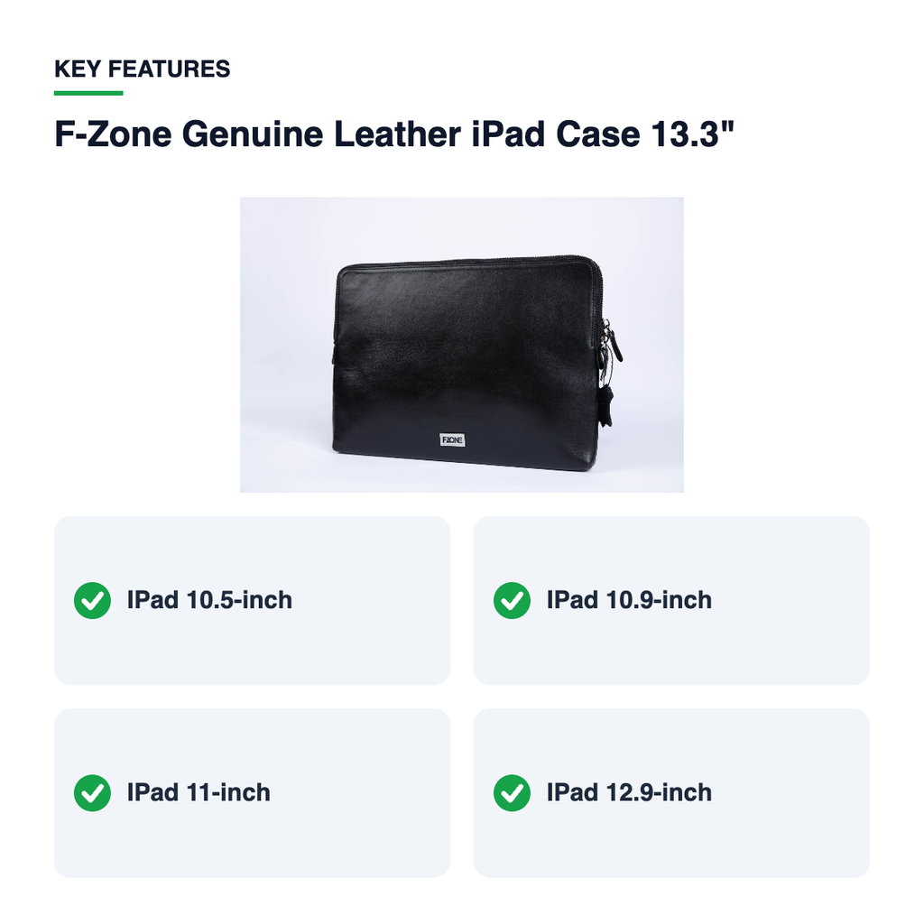 Key features – F-Zone Genuine Leather iPad Case 13.3"