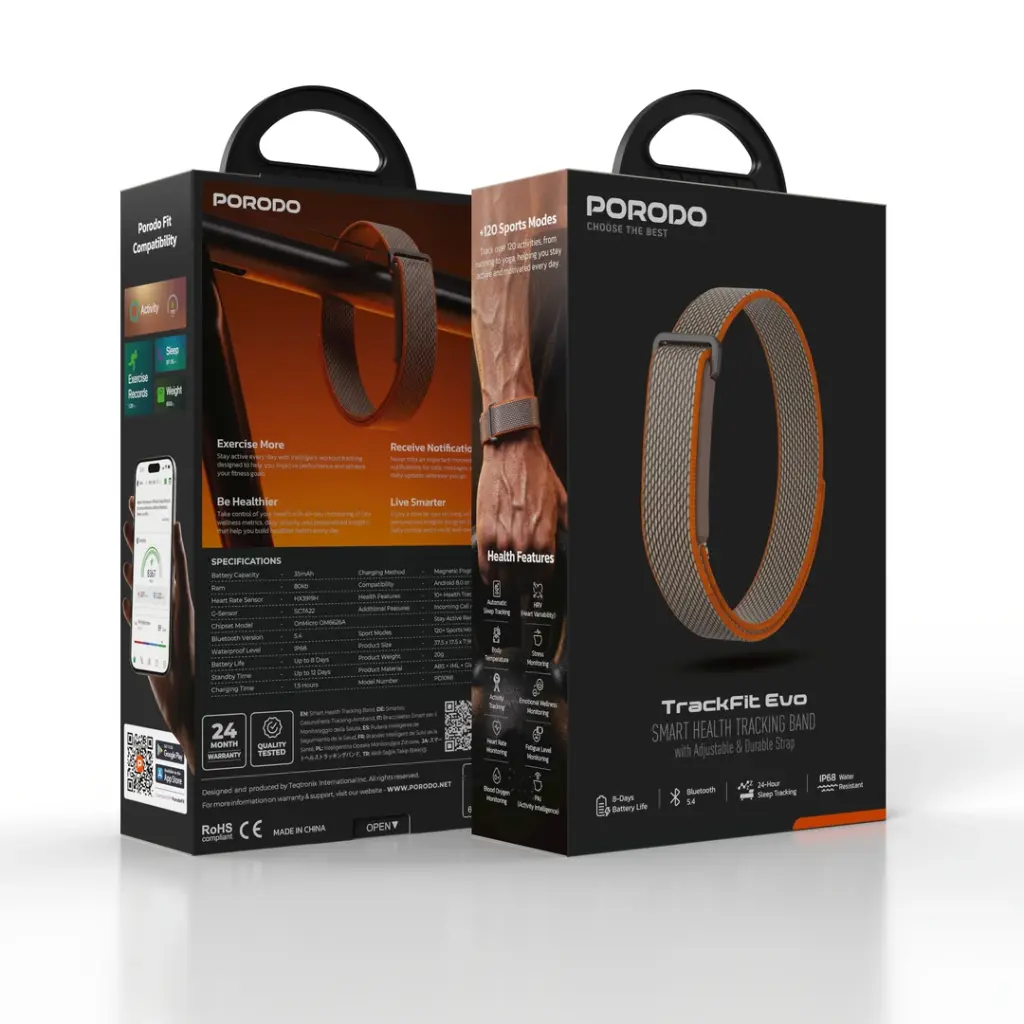 Porodo TrackFit Evo Smart Health Tracking Band (PD1068OG)2.webp