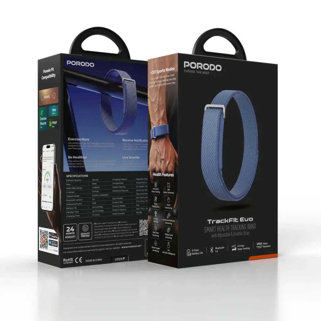 Porodo TrackFit Evo Smart Health Tracking Band (PD1068BL).webp
