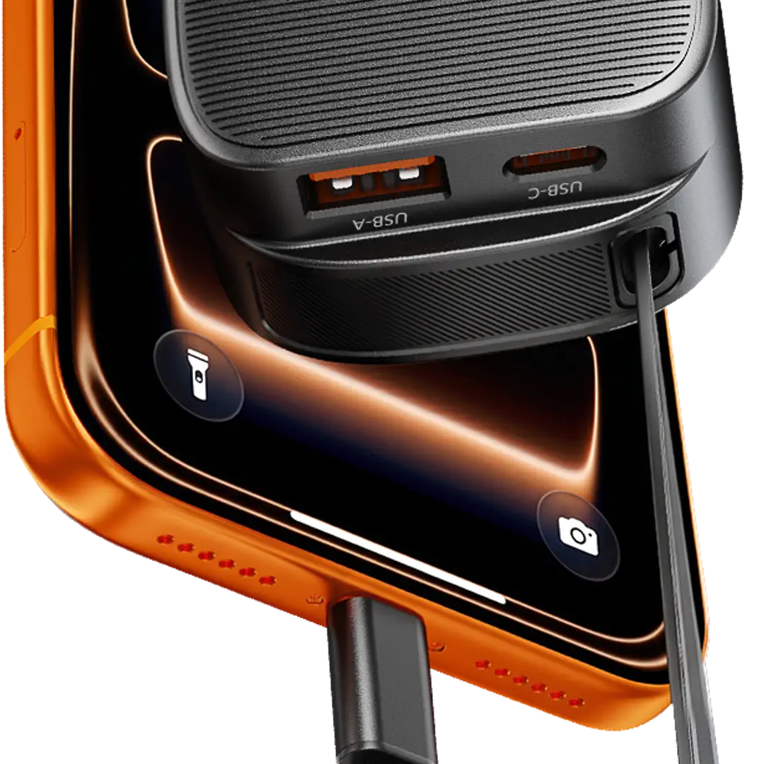 Porodo Cross Multi-Port Car Charger with Integrated USB-C Cable - View 4