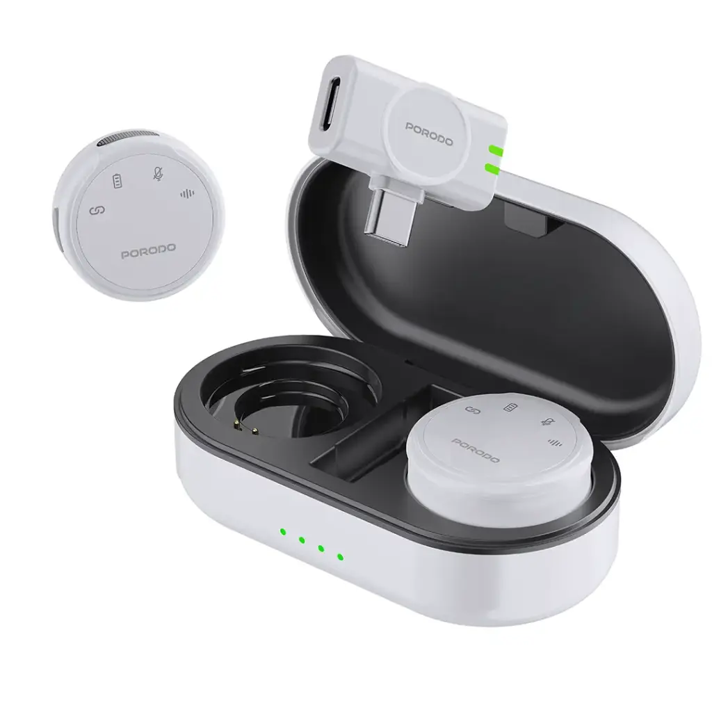 Porodo Lavalier Microphones with USB-C & Lightning Connectivity - View 2
