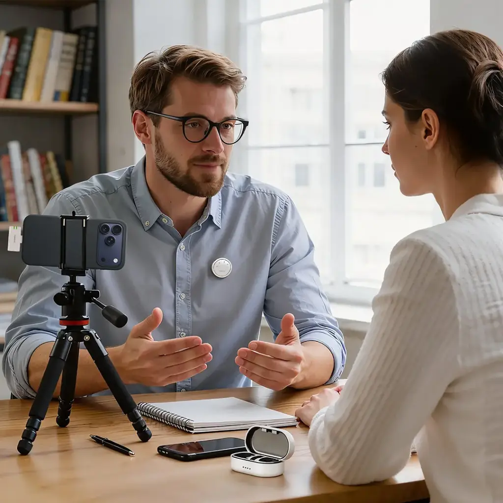 Porodo Lavalier Microphones with USB-C & Lightning Connectivity - View 4