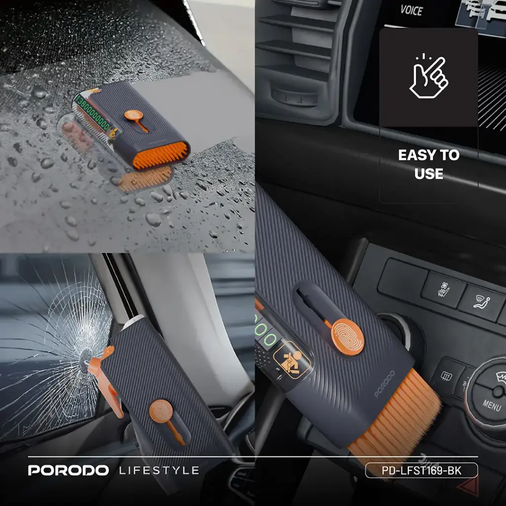 Porodo Lifestyle Vehicle Emergency & Cleaning Kit - Black - View 4