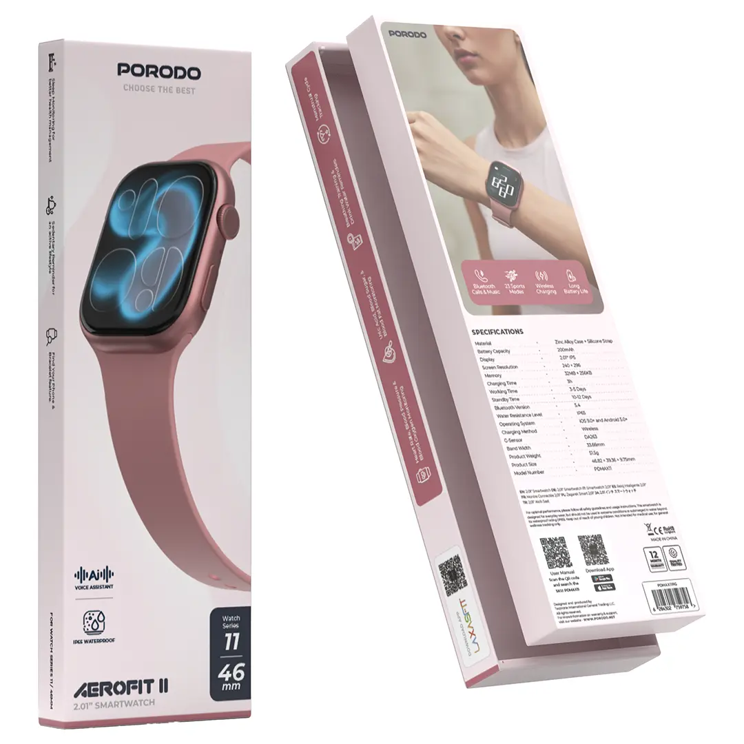 Porodo AeroFit II 2.01-Inch Smartwatch - Rose Gold - View 2