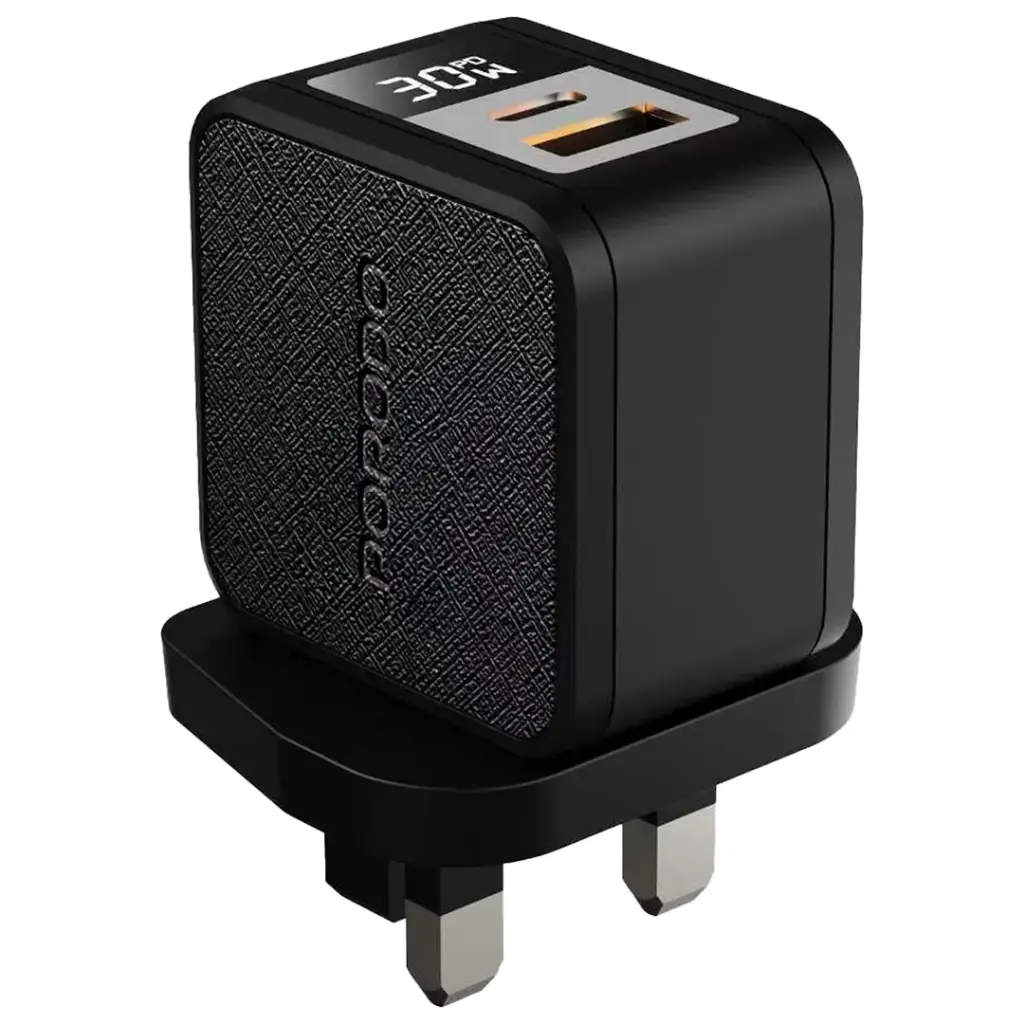 Porodo Quantum 30W GaN Charger with USB-C to USB-C Cable - Black - View 2
