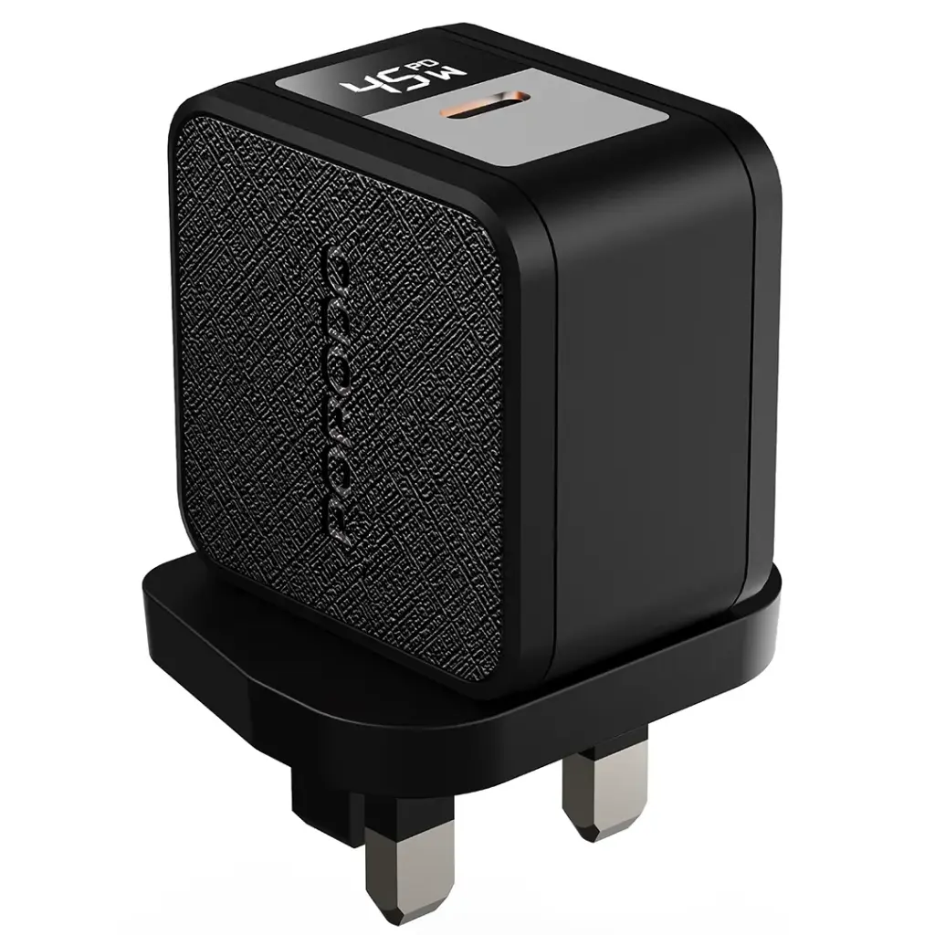 Porodo Quantum 45W USB-C UK GaN Charger with Digital Screen & USB-C Cable - View 2