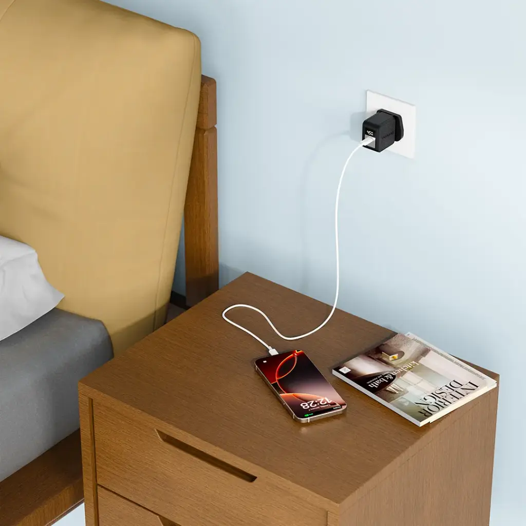 Porodo Quantum 45W USB-C UK GaN Charger with Digital Screen & USB-C Cable - View 4