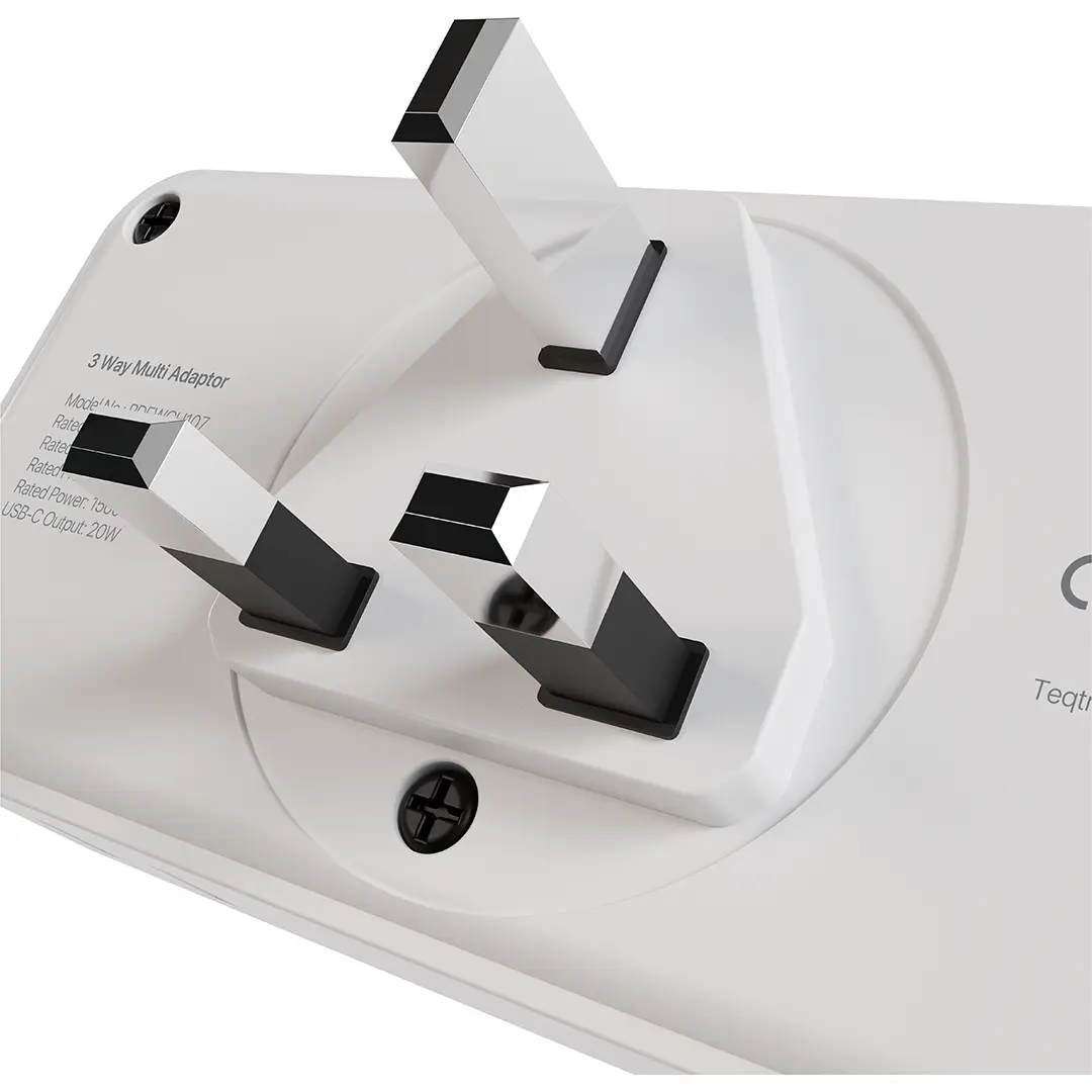 Porodo Plex 1500W Universal Adapter - White - View 2