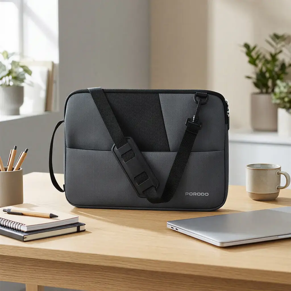 Porodo Lifestyle Ruvell 14-Inch Laptop Sleeve - Grey - View 3