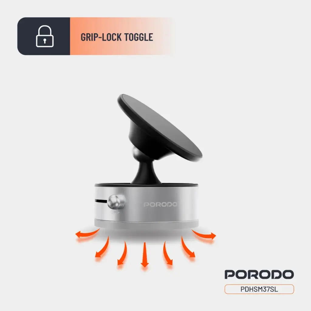 Porodo Multi-Surface MagSafe Phone Mount - Silver - View 3