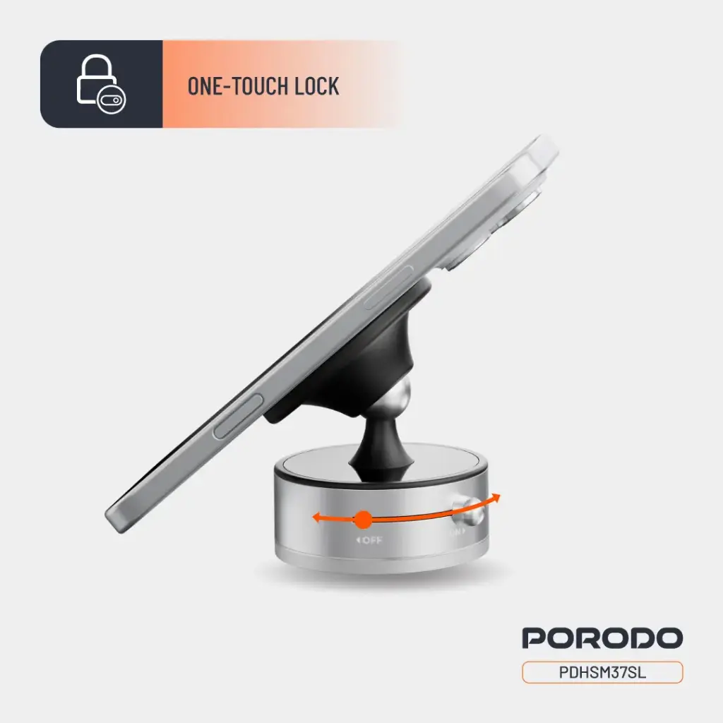 Porodo Multi-Surface MagSafe Phone Mount - Silver - View 4