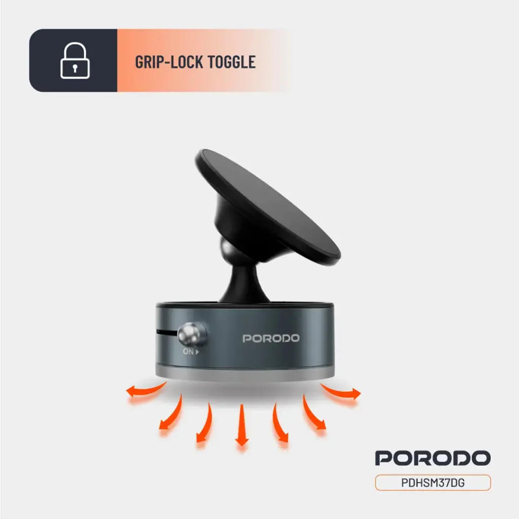 Porodo Multi-Surface MagSafe Phone Mount - Dark Grey - View 3