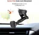 Porodo Extendable Car Mount — Suction Base